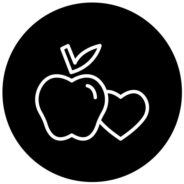 Diseño vectorial de estilo de icono de alimentación saludable