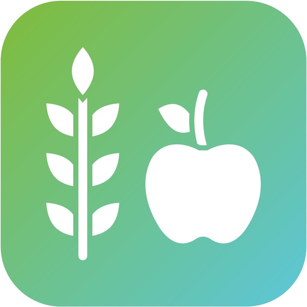 Diseño vectorial Estilo de icono de alimentos altos en fibra
