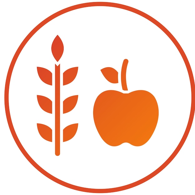 Diseño vectorial Estilo de icono de alimentos altos en fibra
