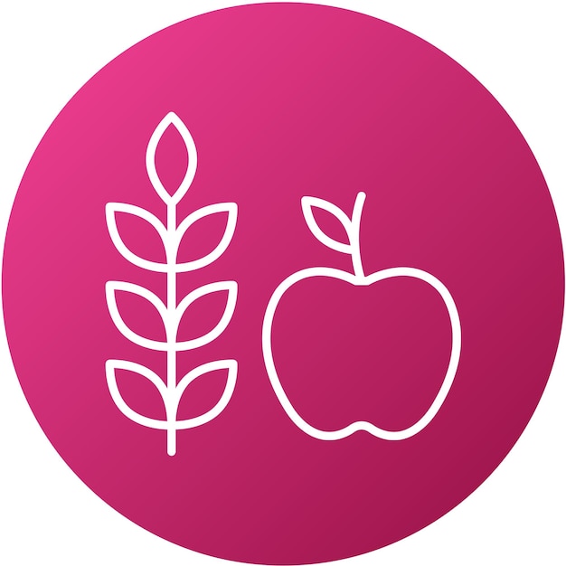 Diseño vectorial Estilo de icono de alimentos altos en fibra