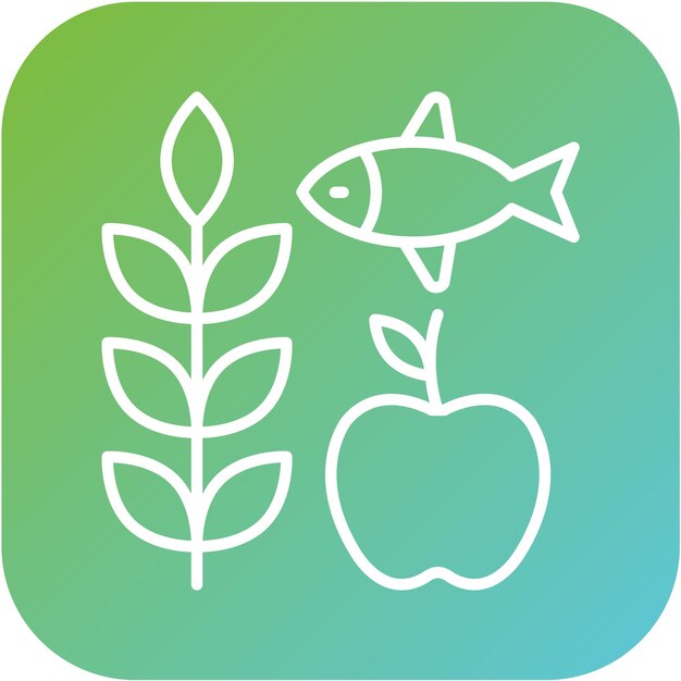 Diseño vectorial Estilo de icono de alimentos de origen local