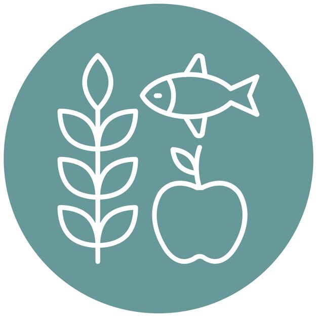 Diseño vectorial Estilo de icono de alimentos de origen local