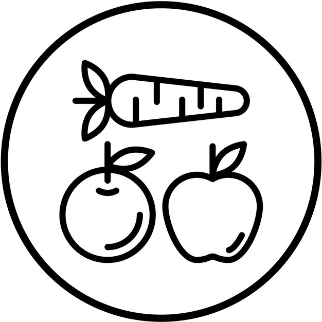 Diseño vectorial Estilo de icono de alimentos para la salud