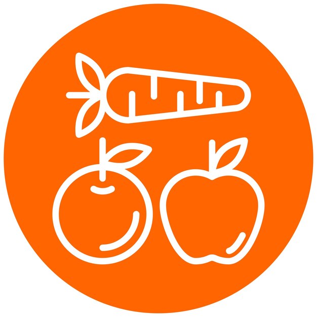 Diseño vectorial Estilo de icono de alimentos para la salud