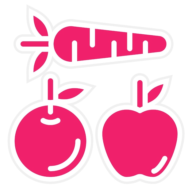 Diseño vectorial Estilo de icono de alimentos para la salud