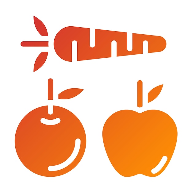 Diseño vectorial Estilo de icono de alimentos para la salud