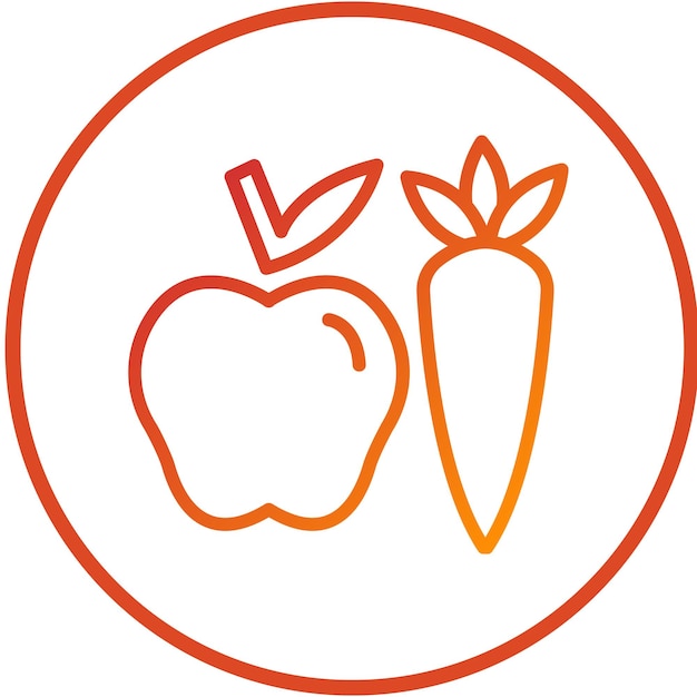 Diseño vectorial Estilo de icono de alimentos saludables