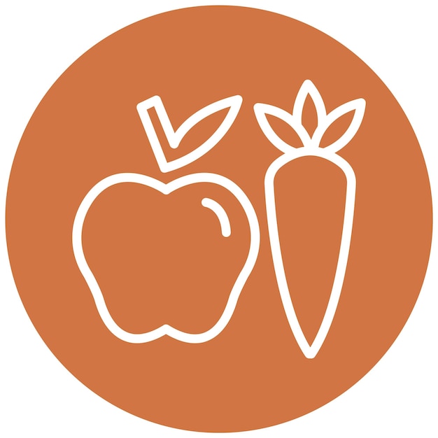 Diseño vectorial Estilo de icono de alimentos saludables