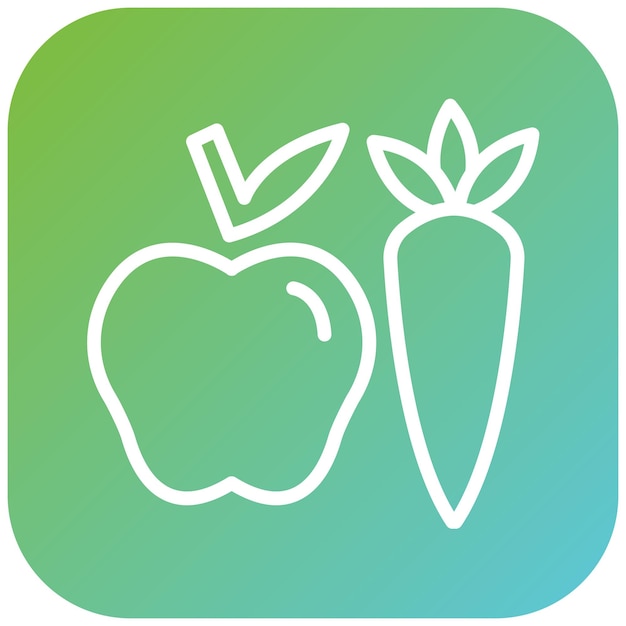 Diseño vectorial Estilo de icono de alimentos saludables
