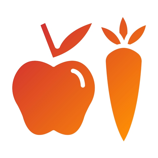 Diseño vectorial Estilo de icono de alimentos saludables