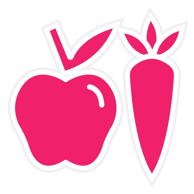 Diseño vectorial Estilo de icono de alimentos saludables