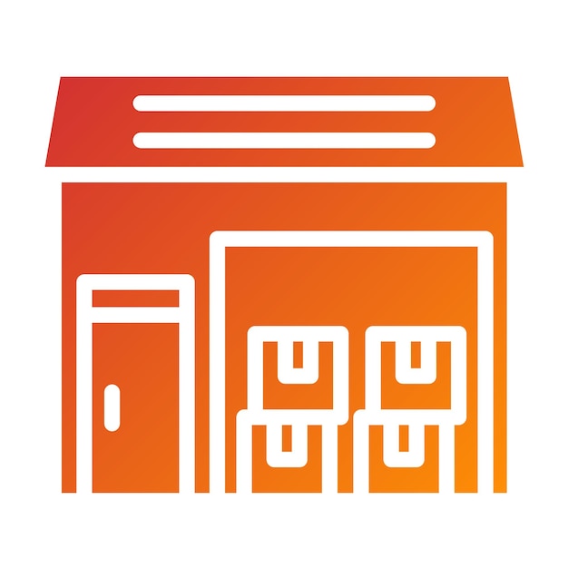 Diseño vectorial Estilo del icono del almacén de envío