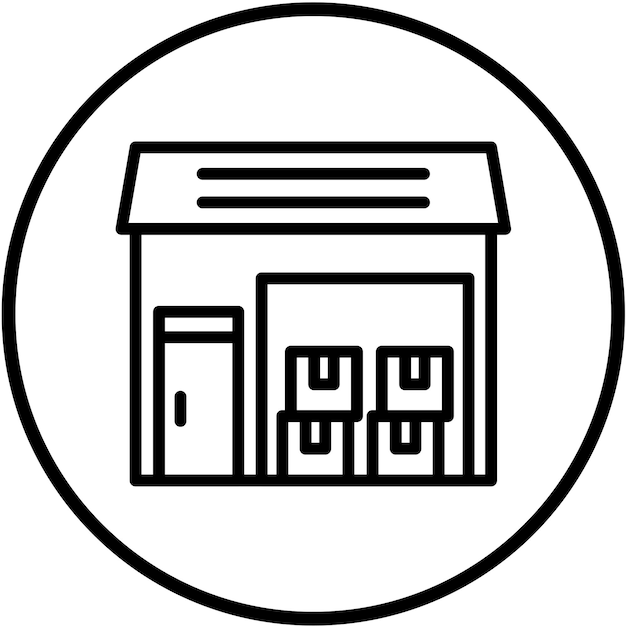 Diseño vectorial Estilo del icono del almacén de envío