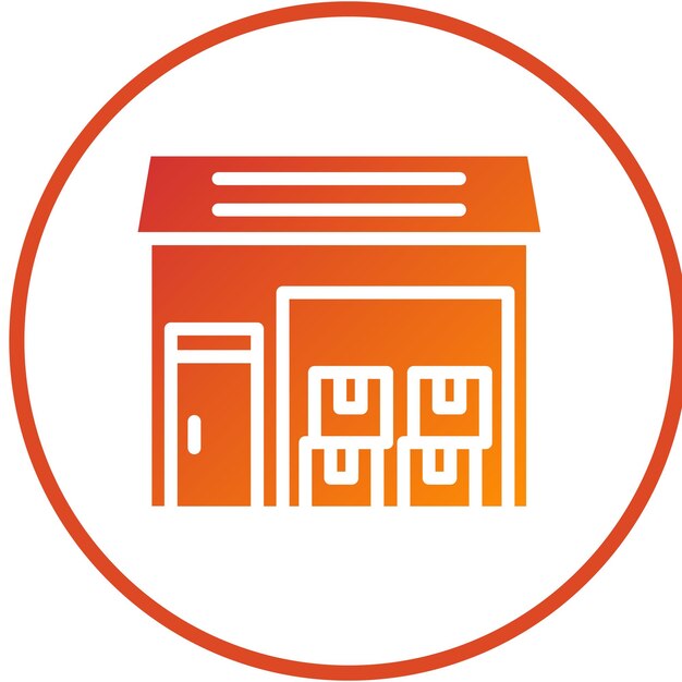 Diseño vectorial Estilo del icono del almacén de envío