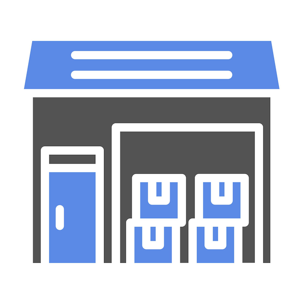 Diseño vectorial Estilo del icono del almacén de envío