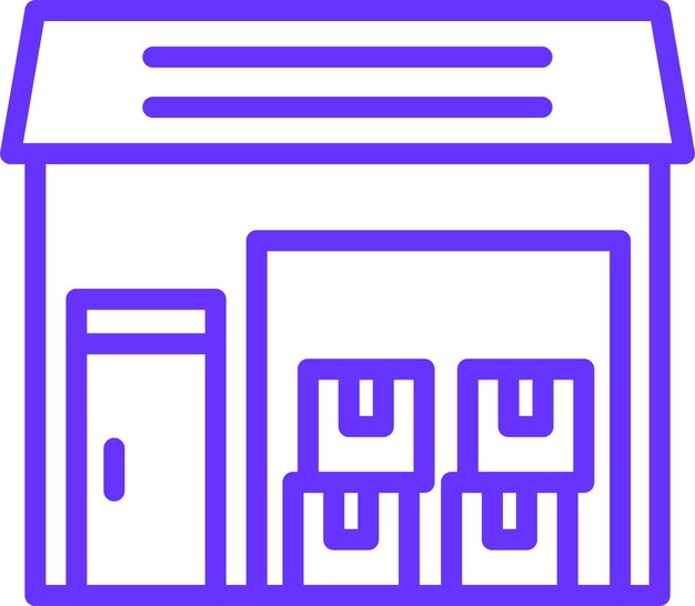 Diseño vectorial Estilo del icono del almacén de envío
