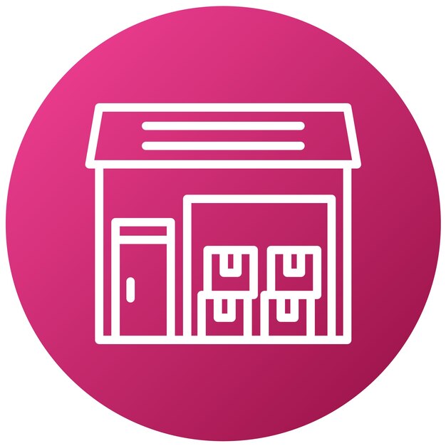 Diseño vectorial Estilo del icono del almacén de envío