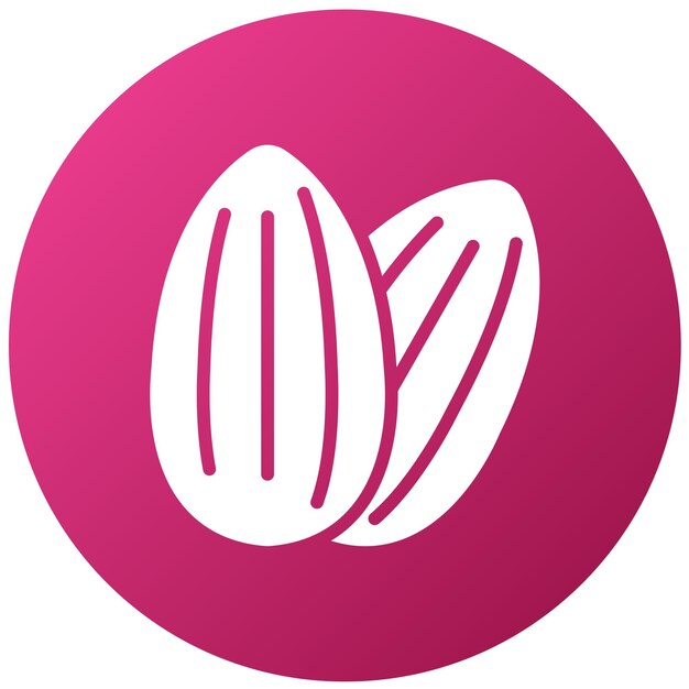 Diseño vectorial Estilo de icono de almendra