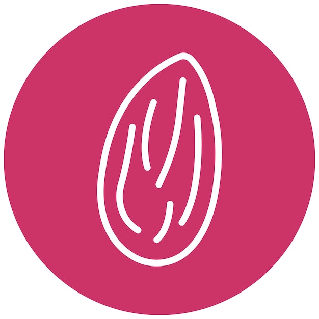 Diseño vectorial Estilo de icono de almendra