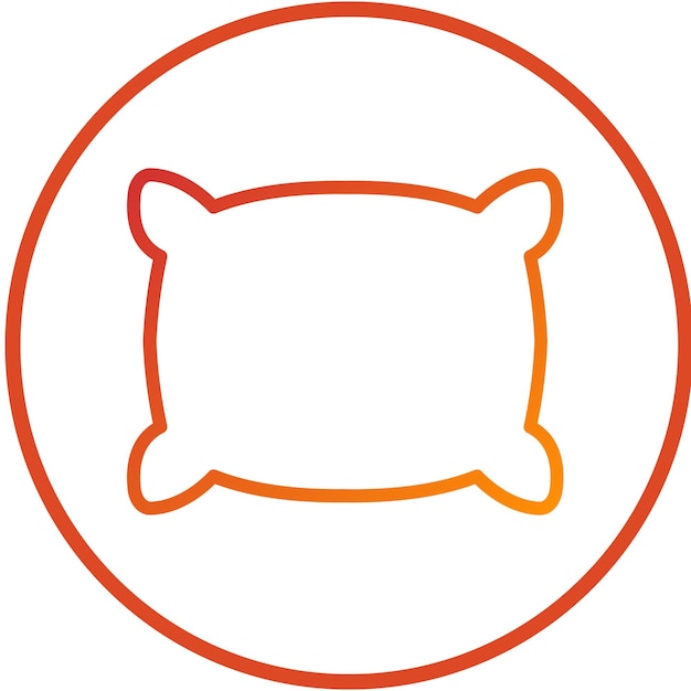Diseño vectorial Estilo del icono de la almohada de lanzamiento
