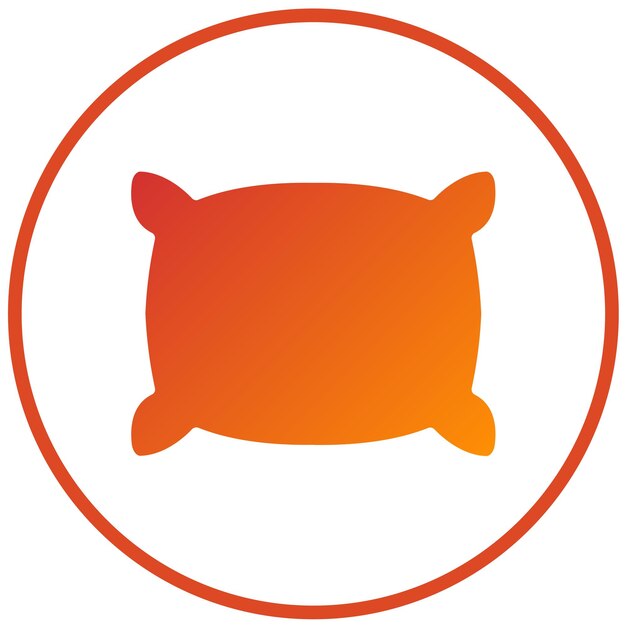 Diseño vectorial Estilo del icono de la almohada de lanzamiento