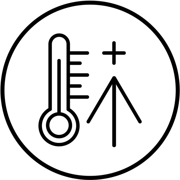 Vector diseño vectorial estilo de icono de alta temperatura