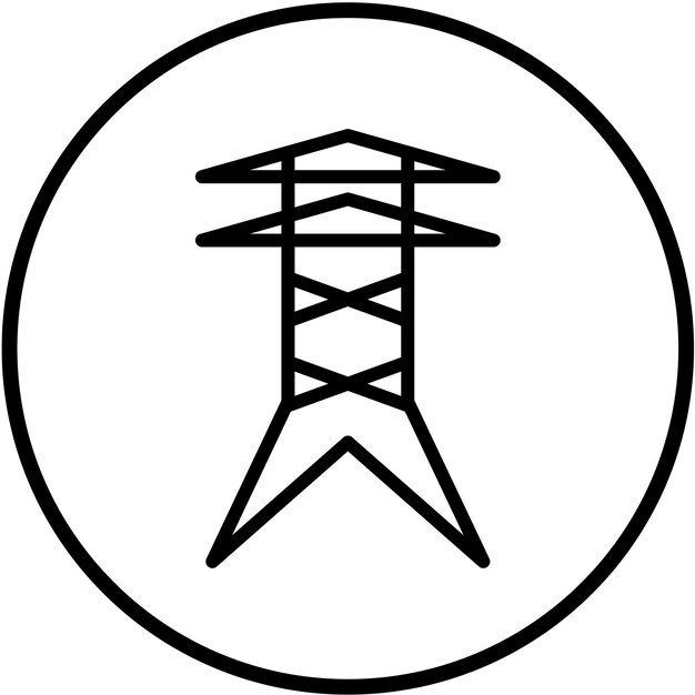 Diseño vectorial Estilo del icono de alta tensión