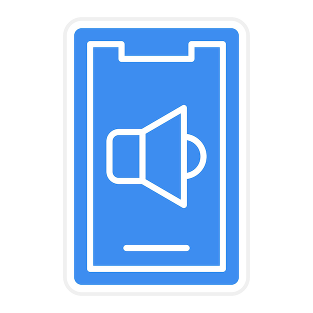 Diseño vectorial Estilo del icono del altavoz móvil