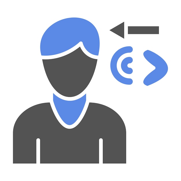 Diseño vectorial Estilo del icono de la alucinación auditiva