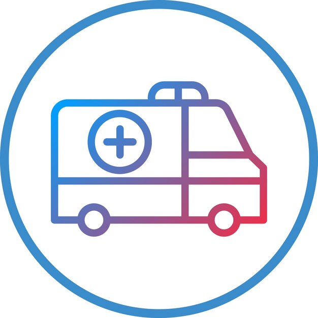 Diseño vectorial del estilo del icono de la ambulancia