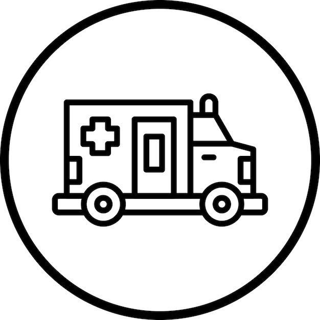 Diseño vectorial del estilo del icono de la ambulancia