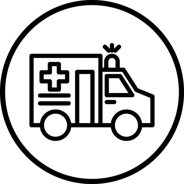 Diseño vectorial del estilo del icono de la ambulancia