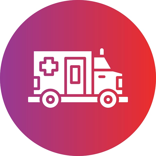 Diseño vectorial del estilo del icono de la ambulancia