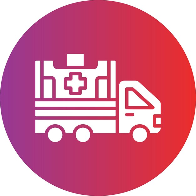 Diseño vectorial del estilo del icono de la ambulancia