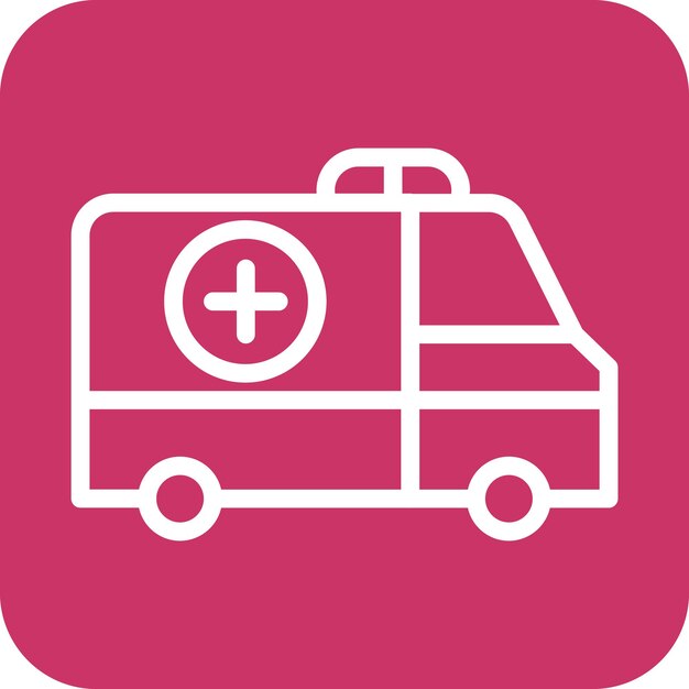 Diseño vectorial del estilo del icono de la ambulancia