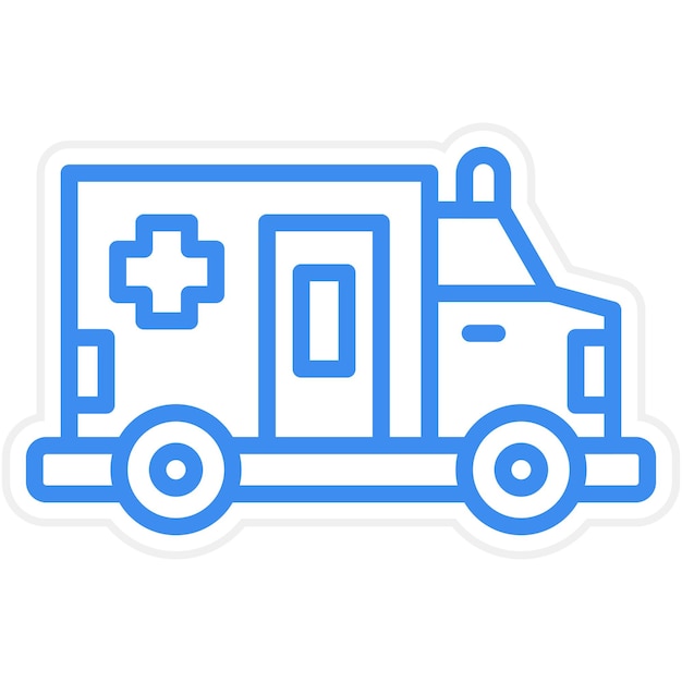 Diseño vectorial del estilo del icono de la ambulancia
