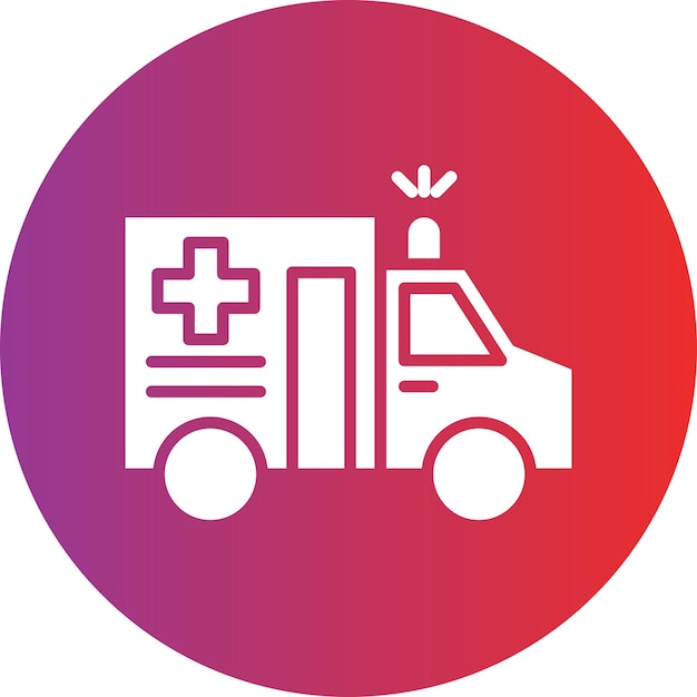 Diseño vectorial del estilo del icono de la ambulancia