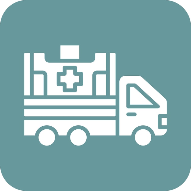 Diseño vectorial del estilo del icono de la ambulancia
