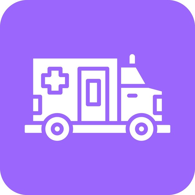 Diseño vectorial del estilo del icono de la ambulancia