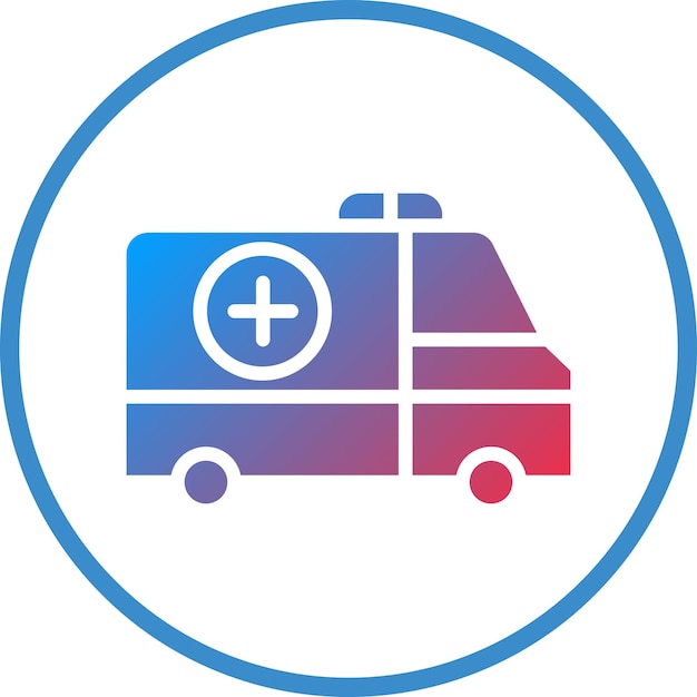 Diseño vectorial del estilo del icono de la ambulancia