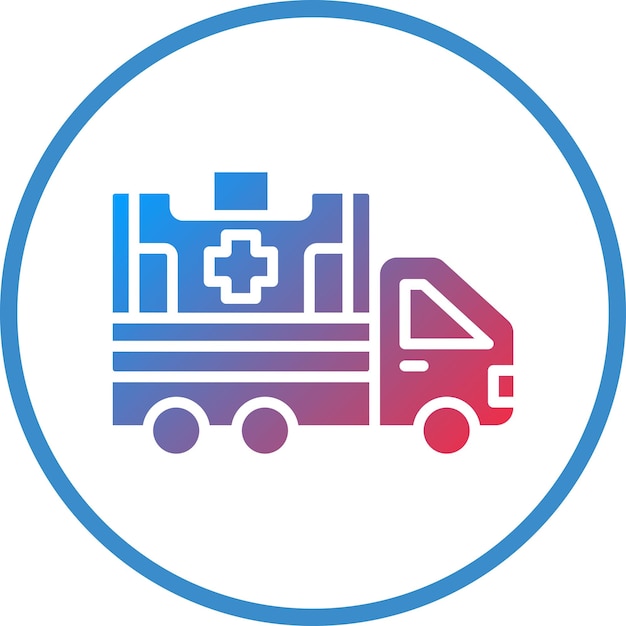 Diseño vectorial del estilo del icono de la ambulancia