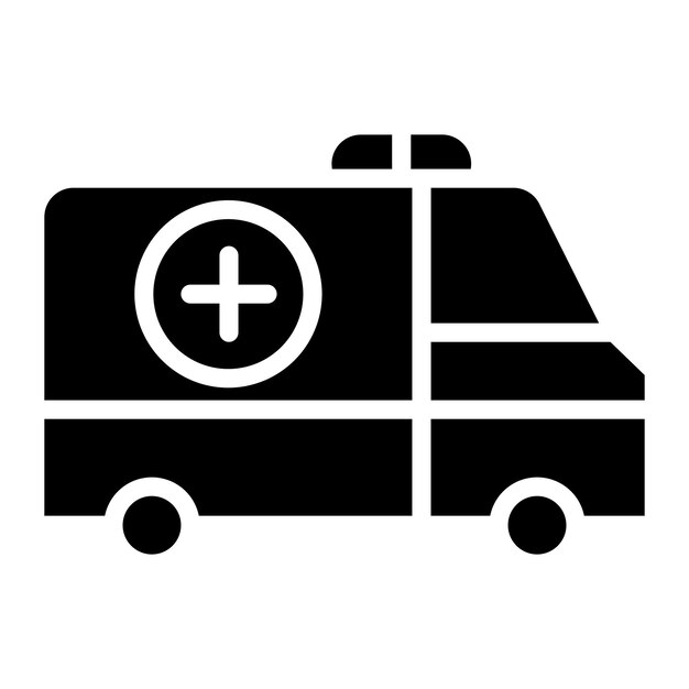 Diseño vectorial del estilo del icono de la ambulancia