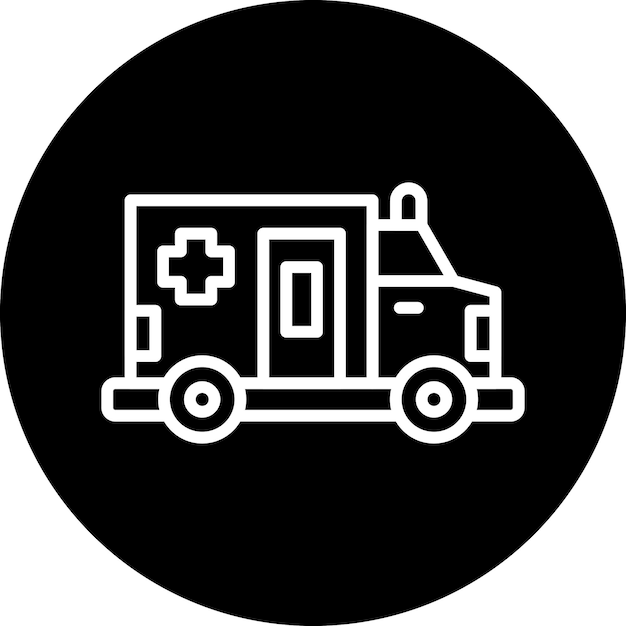 Diseño vectorial del estilo del icono de la ambulancia