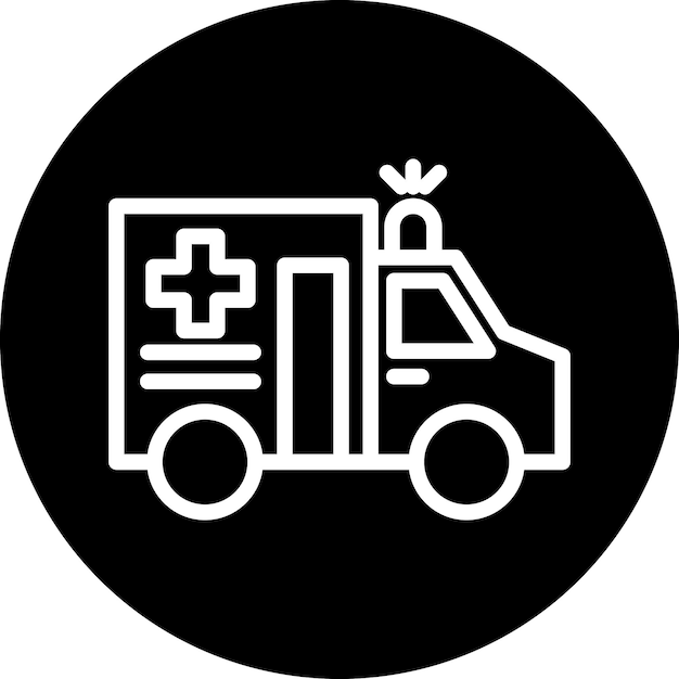 Diseño vectorial del estilo del icono de la ambulancia