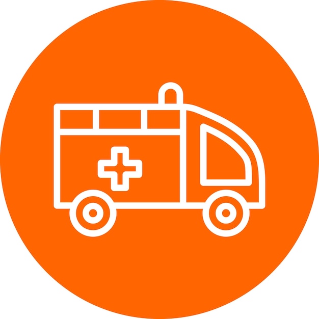 Diseño vectorial del estilo del icono de la ambulancia