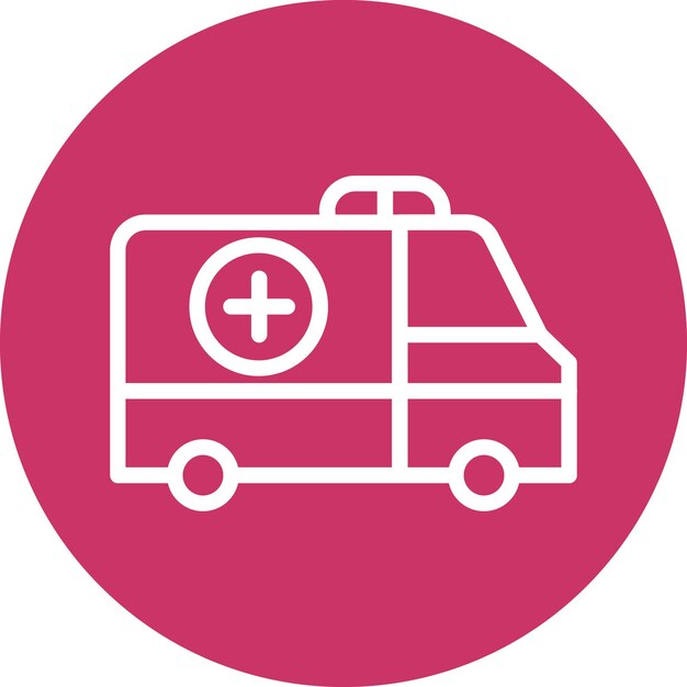 Diseño vectorial del estilo del icono de la ambulancia