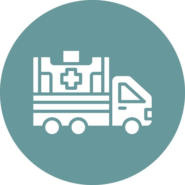 Diseño vectorial del estilo del icono de la ambulancia