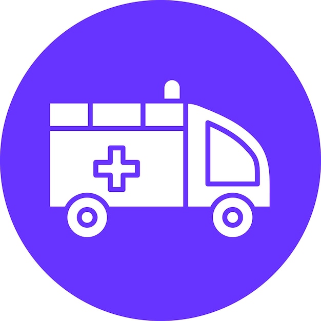Diseño vectorial del estilo del icono de la ambulancia
