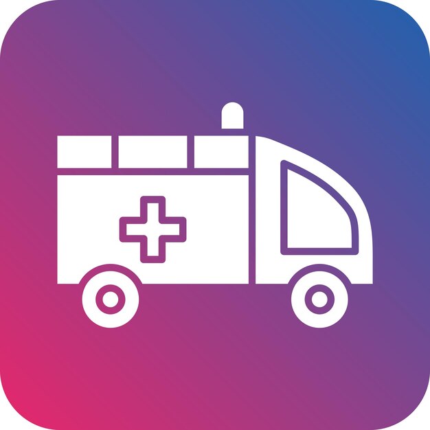Diseño vectorial del estilo del icono de la ambulancia