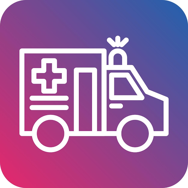 Diseño vectorial del estilo del icono de la ambulancia